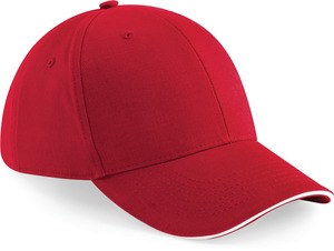 Beechfield B20 - Casquette homme Athleisure - 6 panneaux Classic Red / White