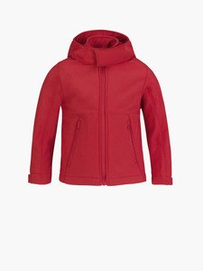 B&C CGJK969 - Veste softshell capuche enfant Rouge