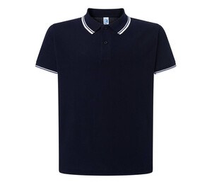 JHK JK205 - Polo homme contrasté Marine / Blanc