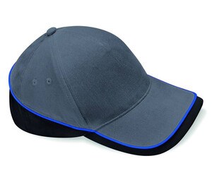 Beechfield BF171 - Casquette 5 Panneaux Teamwear Graphite Grey / Black / Bright Royal