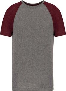 Proact PA4010 - T-shirt Triblend bicolore sport manches courtes adulte Grey Heather / Wine Heather