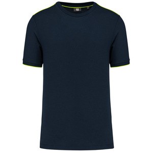 WK. Designed To Work WK3020 - T-shirt DayToDay manches courtes homme Navy/Fluorescent Yellow