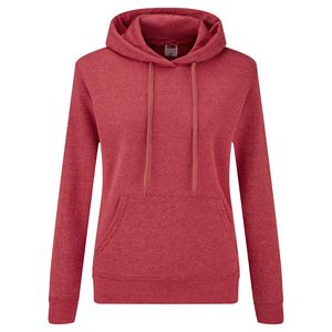 Fruit of the Loom 62-038-0 - Lady Fit Hooded Sweat Vintage Heather Red