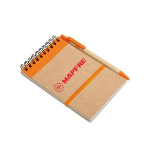 GiftRetail IT3789 - SONORA Bloc-notes recyclé et stylo Orange