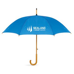 GiftRetail KC5131 - CUMULI Parapluie avec poignée en bois Bleu Royal