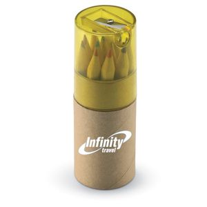 GiftRetail KC6230 - LAMBUT Tube 12 crayons de couleur K transparent yellow