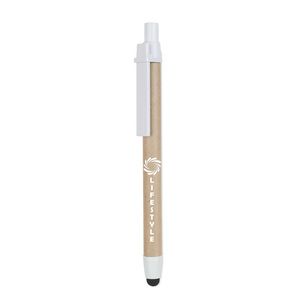 GiftRetail MO8089 - RECYTOUCH Stylo tactile carton recyclé Blanc