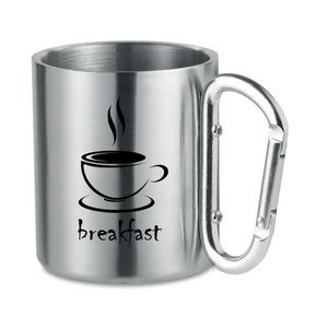 GiftRetail MO8313 - TRUMBO Mug acier et anse mousqueton. matt silver