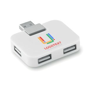 GiftRetail MO8930 - SQUARE Hub 4 ports USB Blanc