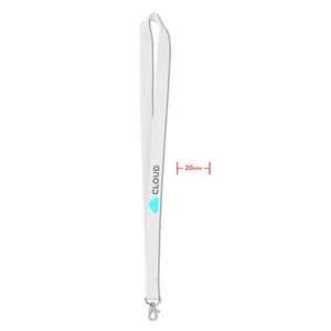 GiftRetail MO9058 - SIMPLE LANY Tour de cou  20 mm Blanc