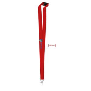 GiftRetail MO9354 - PANY Lanyard crochet métal 20mm Rouge