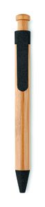 GiftRetail MO9481 - TOYAMA Stylo bambou /paille blé et PP Noir