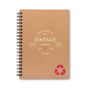 GiftRetail MO9536 - PIEDRA Cahier à spirales 70 feuilles. Rouge