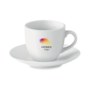 GiftRetail MO9634 - ESPRESSO Espresso cup and saucer 80 ml Blanc