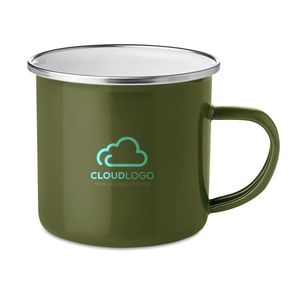 GiftRetail MO9756 - PLATEADO Tasse en métal émaillé Green