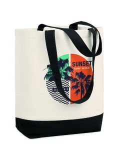 GiftRetail MO9816 - KLEUREN BAG Sac de plage toile 280gr/2 Noir