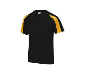 JUST COOL JC003 - Tee-shirt de sport contrasté Jet Black / Gold