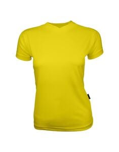 Mustaghata STEP - T-Shirt Running Femme 140 g/m² Jaune fluo