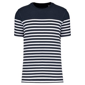 Kariban K3033 - T-shirt marin col rond Bio homme Navy / White Stripes