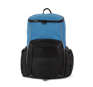 Kimood KI0176 - Sac à dos de sport recyclé imperméable avec porte-objets Light Royal Blue / Black