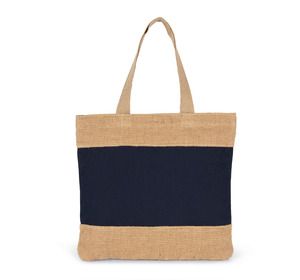 Kimood KI0294 - Sac shopping en coton et fils de jute tressée Minorca Navy / Natural