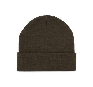 K-up KP892 - Bonnet recyclé avec revers tricoté Dark Khaki