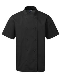 Premier PR902 - Veste chef cuisinier manches courtes Coolchecker® Black