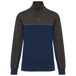 WK. Designed To Work WK404 - Sweat-shirt écoresponsable col zippé unisexe Navy / Dark Grey