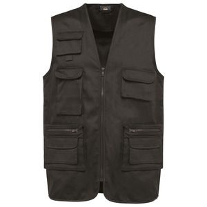 WK. Designed To Work WK609 - Gilet polycoton multipoches doublé unisexe Dark Grey