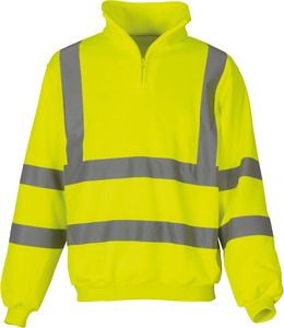 Yoko YHVK06 - Sweat-shirt 1/4 zip haute visibilité Hi Vis Yellow
