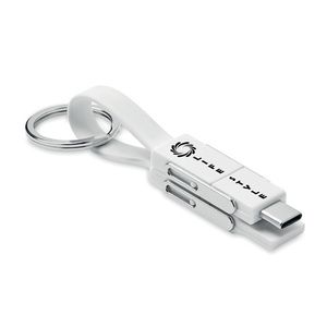 GiftRetail MO6820 - KEY C Porte-clés avec câble 4 en 1 Blanc