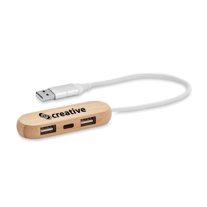 GiftRetail MO6848 - VINA C Hub USB 3 ports  câble 2 en 1
