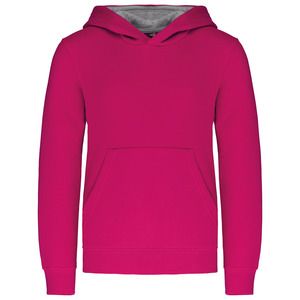 Kariban K453 - SWEAT-SHIRT CAPUCHE CONTRASTÉE ENFANT Fuchsia / Fine Grey