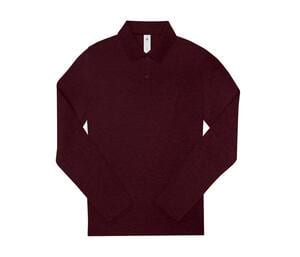 B&C BCW464 - Polo manches longues femme 210 Heather Burgundy