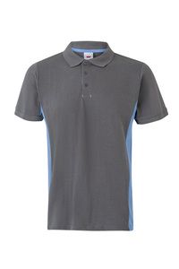 Velilla 105504 - POLO BICOLORE MC Grey / Sky Blue