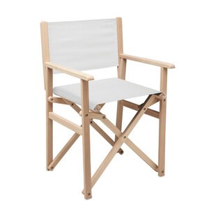 GiftRetail MO6945 - RIMIES Chaise de plage pliable en bois Blanc