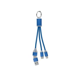 GiftRetail MO2141 - BLUE Câble de charge 4 en 1 type C Bleu Royal