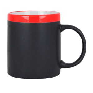 EgotierPro 28199 - Mug en céramique 300 ml avec craie SLATE Rouge