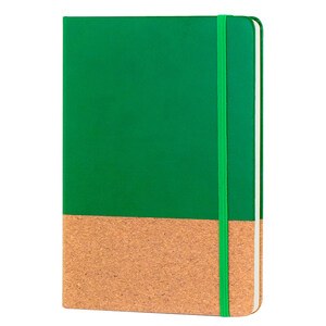 EgotierPro 38552 - Carnet A5 Couverture PU et Liège, Élastique BOUND Green