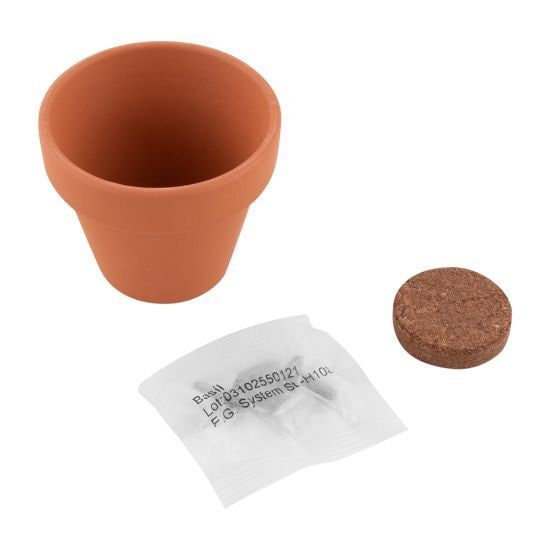 EgotierPro 50549 - Pot Terracotta 5 cm avec Basilic BASIL