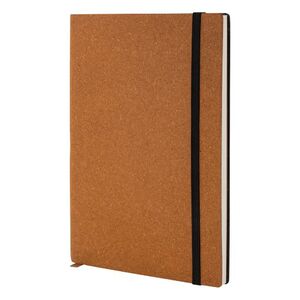 EgotierPro 50663 - Carnet en cuir recyclé, 80 pages lignées, ruban marque-page, élastique NALE