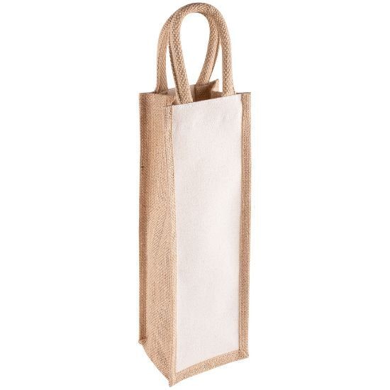 EgotierPro 52513 - Sac allongé en jute et coton pour bouteilles KUMA