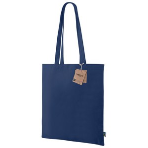 EgotierPro 53530 - Sac longue anse 180 gr/m² couleurs variées - Garantie Fairtrade HARBOUR Bleu