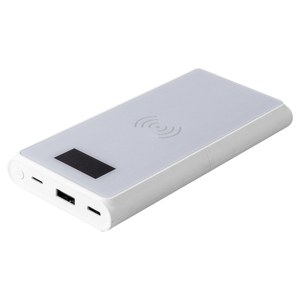 EgotierPro 53565 - Banque d'énergie recyclée 10.000 mAh sans fil MOKU Blanc