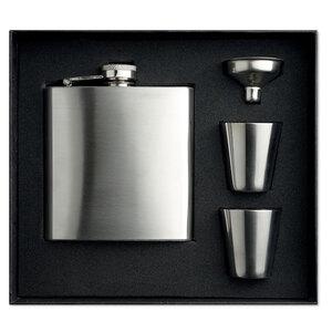 GiftRetail MO8321 - SLIMMY FLASK SET Flacon de poche avec gobelets