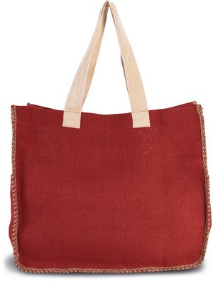 Kimood KI0248 - Sac en jute avec coutures contrastées