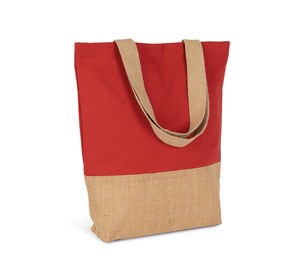 Kimood KI0298 - Sac shopping en coton et fils de jute contrecollée