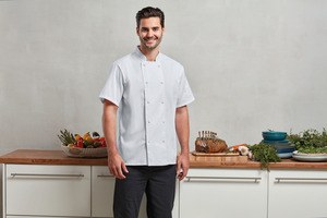 Premier PR902 - Veste chef cuisinier manches courtes Coolchecker®