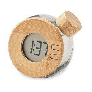 GiftRetail MO6865 - DROPPY LUX Horloge à eau LCD en bambou