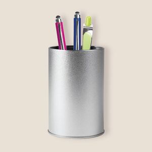 EgotierPro 22346 - Pot à crayons rond en aluminium BUCKET